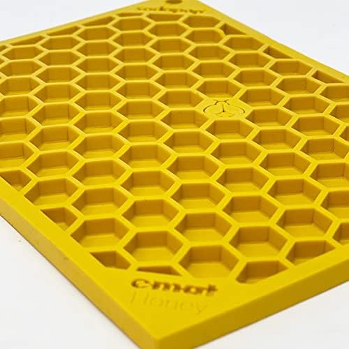 SodaPup Honeycomb eMat – Durable Lick Mat Feeder Made in USA from Non-Toxic, Pet-Safe, Food Safe Rubber for Mental Stimulation, Avoiding Overfeeding, Fresh Breath, Digestive Health, Calming, & More - Image 2