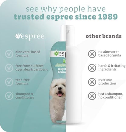 Espree Bright White Dog Shampoo & Conditioner, Dog Coat Whitening, 20oz - Image 5