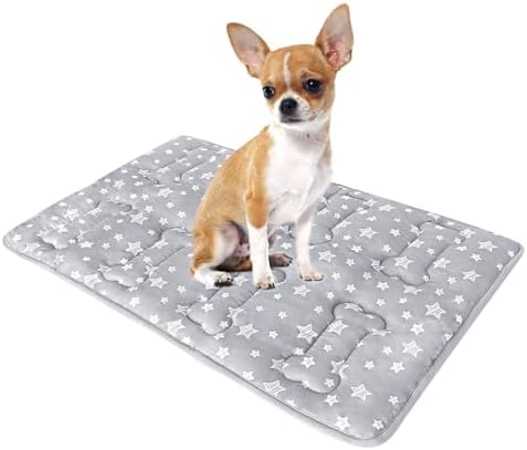 Dog Crate Mat (21" X 14"), Soft Dog Bed Crate Pad with Cute Prints by Moonsea