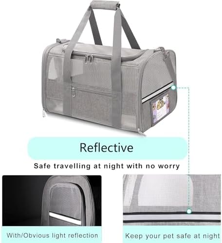 Cat Carrier Pet Carriers Airline Approved for Small Dogs Kitten Carriers for Small Medium Cats Under 15lb, Collapsible Soft Sided TSA Approved Travel Carrier, Pink - Image 4