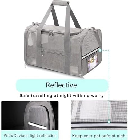 Cat Carrier Pet Carriers Airline Approved for Small Dogs Kitten Carriers for Small Medium Cats Under 15lb, Collapsible Soft Sided TSA Approved Travel Carrier, Pink - Image 4