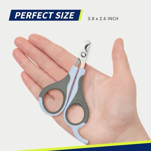 WePet Pet Nail Clippers U07.2, Professional Claw Trimmer, Scissor for Cats, Puppies, Kittens, Hamsters, Rabbits and Small Animals, Sharp, Safe, Small, Grey/Blue - Image 2