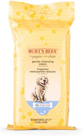 Burts Bees for Pets Gentle Cleansing Puppy Wipes, Buttermilk, 50 Count by BurtsBeesforPets