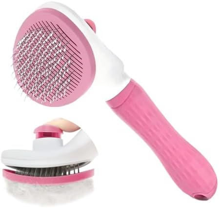 Cat Brushes for Indoor Cats, Dog Cat Bunny Pet Grooming Shedding Brush，Soft Silicone Self Cleaning Brushes for Pets with Long or Short Hair by ManLinKei