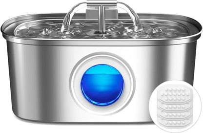 Cat Water Fountain Stainless Steel: /. Pet Water Fountain, Water Fountain for Cats Inside with    by Rellaty