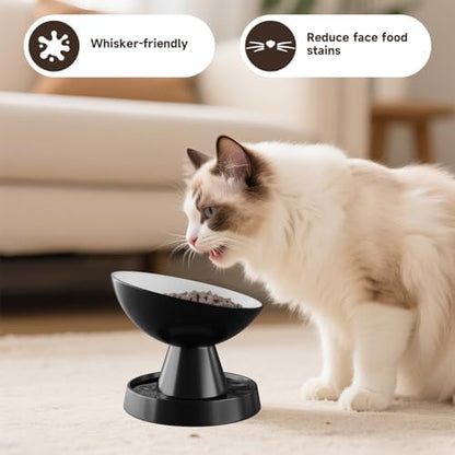 Raised Cat Food Bowl, Ceramic 15° Tilted Cat Bowl(Black) - Image 7