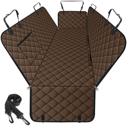 Waterproof Dog Car Seat Cover for Back Seat, Pet Hammock- L, Coffee/Black by NECKORY