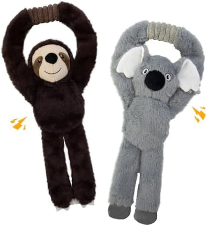 No Stuffing 2-Pack Dog Toys, Squeaky Plush with Crinkle Toy for Medium Pets by Chongqile