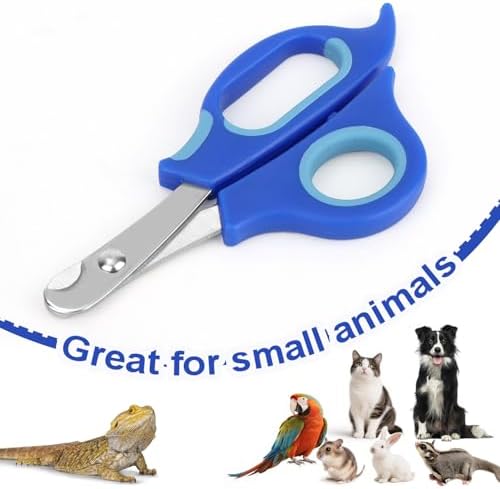 BOXOB Bearded Dragon Nail Clippers and File, Stainless Steel Small Animal Toe Nail Trimmer Scissors Professional Grooming Pet Tool for Reptiles Turtle Chameleon Iguana (Blue) - Image 5