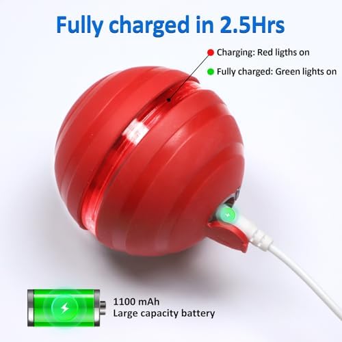 Interactive Dog Balls with Motion Activated, Wicked Ball Squeaky Dog Toy Oxford Bag Keep Dogs Busy (Red Ball) - Image 6