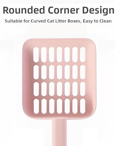 2 in 1 Cat Litter Scoop with Holder Stand Cat Stuff Cat Scooper for Litter Box Cat Accessories Cat Supplies Kitty Pink - Image 4