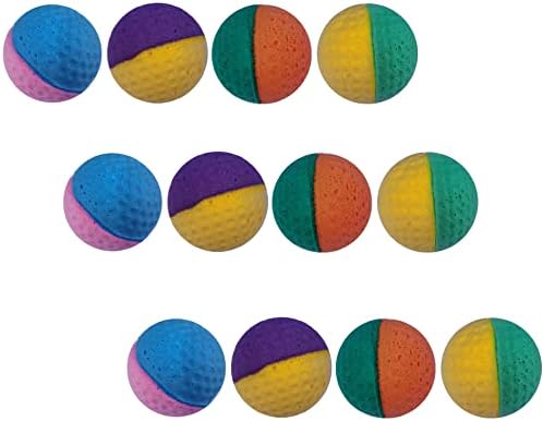 YnFag Foam Balls Soccer Balls Cat Toys for Indoor Cats (12Pcs Two-Color Golf) by YnFag