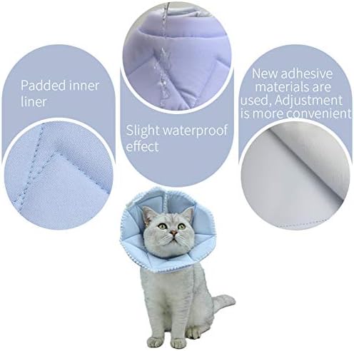 Soft Cat Recovery Collar,Adjustable Dog Cat Cone,Dog Protective Cone Collar After Surgery,for Cats and Small Dogs,Medium,Blue - Image 4