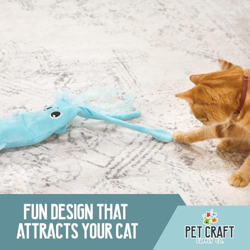 Pet Craft Supply Flipper Flopper Interactive Electric Realistic Flopping Wiggling Moving Fish Potent Catnip and Silvervine Cat Toy Sassy Squid, All Breed Sizes - Image 5