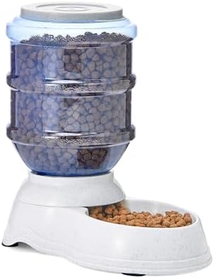 Amazon Basics Gravity Pet Food Feeder for Dogs and Cats, Easy to Clean, Easy to Fill, Removable Lid, 152fl.oz Capacity, Small by AmazonBasics