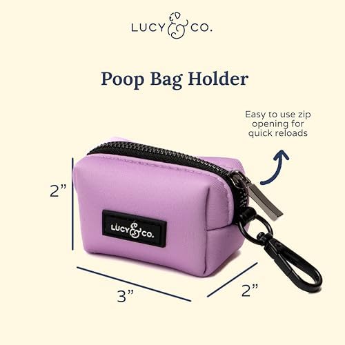 Lucy & Co. Bouquet Dog Poop Bag Holder and Dispenser, Clips to Leash, Water-Repellent Neoprene, Includes Refill Roll - Image 2