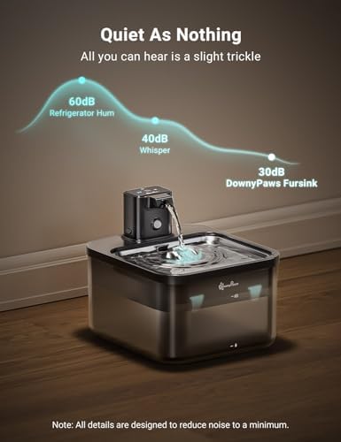 DownyPaws Cat Water Fountain Cordless, Pet Fountain, Black Pro, 6 Filters - Image 7