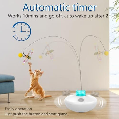 Oxawo Interactive Cat Toys Indoor Cats Toy Automatic Moving Feather Wand - Image 2