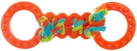Figure 8 Dog Toys Fun and Colorful Choices Tug Toss Fetch Play Ropes or Rubber Loops (Rope X Red)