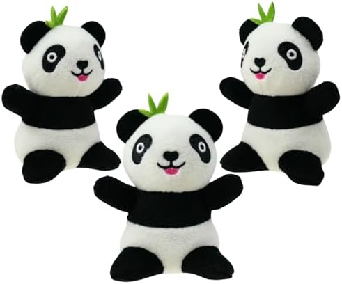 Dog Hide and Seek Toys Puppy Chew Squeaky Toys Plush Mushroom&Bamboo&Shell Hideout Stuffing with Squeakers Animals (3Pcs Squeaky Panda) by YOUBEMAGIC
