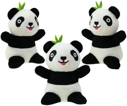 Dog Hide and Seek Toys Puppy Chew Squeaky Toys Plush Mushroom&Bamboo&Shell Hideout Stuffing with Squeakers Animals (3Pcs Squeaky Panda) by YOUBEMAGIC