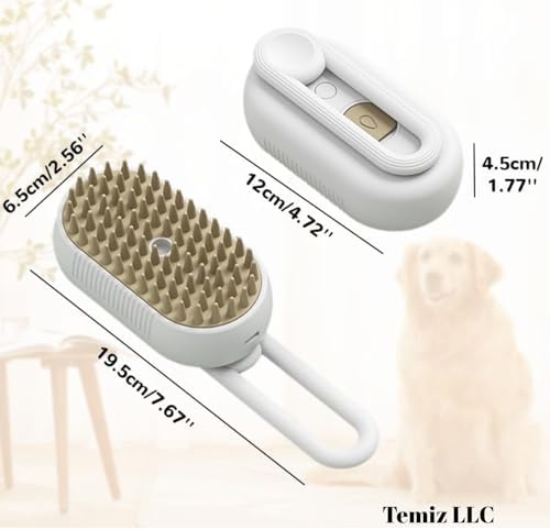 4-in-1 Pet Grooming Brush with Water Spray for Dogs & Cats, Silicone - Image 6