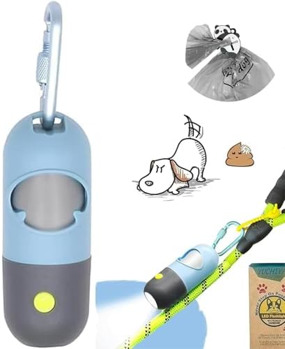 YUCHIYA Dog Poop Bag Holder Dispenser with LED Flashlight(Blue) by YUCHIYA