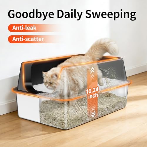 2 Pack XL Stainless Steel Litter Box with High Sides, Metal Litter Box - Image 2