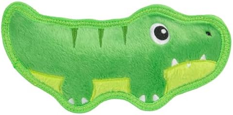 Outward Hound Tough Skinz Dog Toy, Durable Plush with 2X Lining, No Stuffing, Jumbo Squeaker, Alligator, 9.5" by OutwardHound