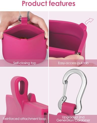 1 Cup Silicone Dog Training Treat Pouch (Hot Pink) - Image 5