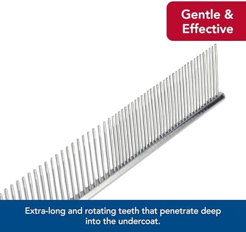 Coastal Pet Safari Dog Grooming Comb for Medium and Coarse Coats - Extra-Long Rotating Teeth - Undercoat Rake for Coarse Coats - 7 1/4" - Image 6