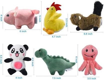 Squeaky Plush Dog Toy 6 Pack for Puppy, Small Stuffed Puppy Chew Dog Toys - Image 7