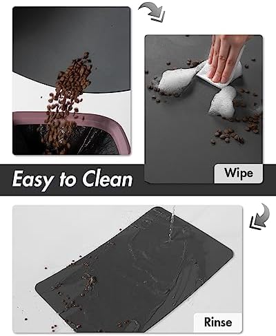 MontVoo-Absorbent Pet Feeding Mat-No Stains Pet Mat for Food and Water Bowl-Quick Dry Cat & Dog Food Mat Water Dispenser Mat-Pet Supplies Mat-Dog Water Bowl Mat for Messy Drinker,（Darkgrey,16"x24"） - Image 3