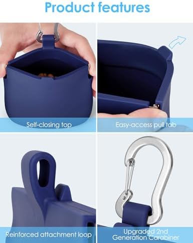 1 Cup Silicone Dog Training Treat Pouch (Blue) - Image 5