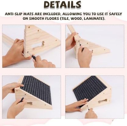 NQEUEPN Wooden Pet Ramps for Stairs, Non-Slip Low-Angled Dog Cat Ramps - Image 5