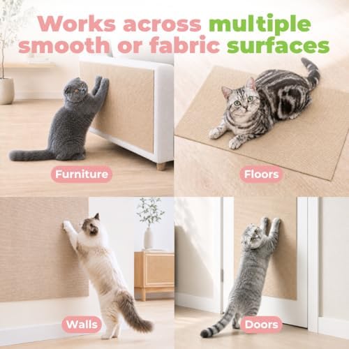 Catify Peel & Stick Cat Scratching Mat - Beige, L:78" - Image 4