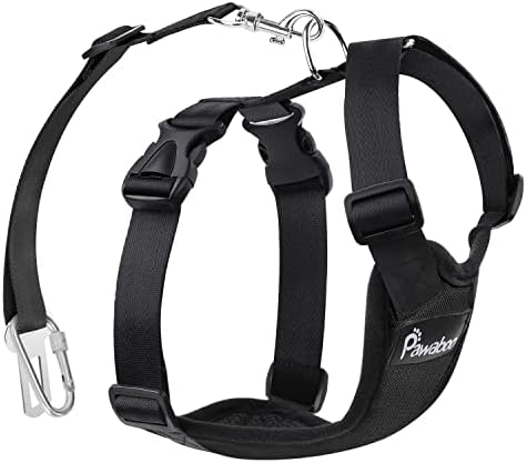 Pawaboo Dog Car Harness, Adjustable Dog Safety Vest Harness with Seat Belt by Pawaboo