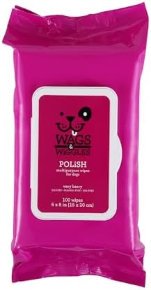Wags & Wiggles Polish Multipurpose Dog Wipes, Very Berry Scent, 100 Count by Wags+%26+Wiggles