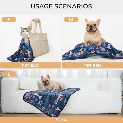 Luciphia 3 Pack Soft Fleece Dog Blankets for Small Dogs Puppy Cats,23"x16" - Image 2