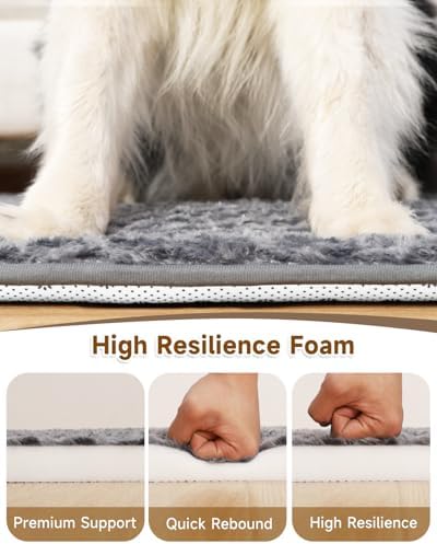 Dog Bed for Crate, High Resilience Foam Pad Mat Bed, 29x18, Dark Grey - Image 2