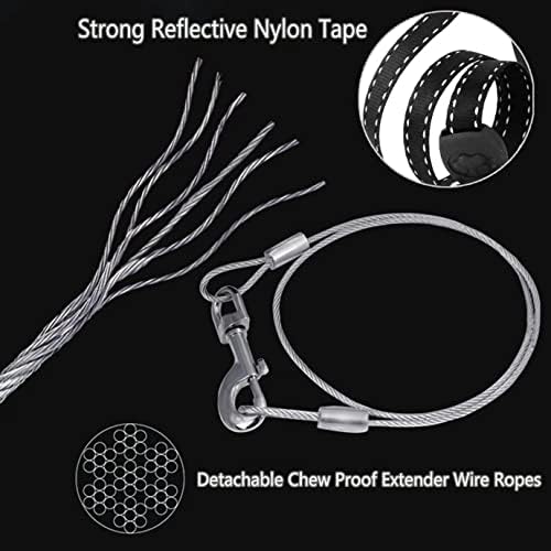 16ft Retractable Dog Leash for Large Breed Dogs up to 110 lbs with a Detachable Chew Proof Extender Wire Ropes (Red L) - Image 2