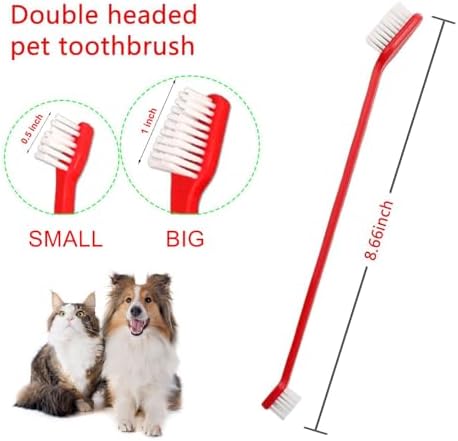 Dog Toothbrush Set of 8 – Dual Headed Dental Hygiene Brushes for Small to Large Dogs, Easy Teeth Cleaning & Dental Care,Dog Tooth Brushes for Small to Large Dogs, Cats, and Most Pets - Image 2
