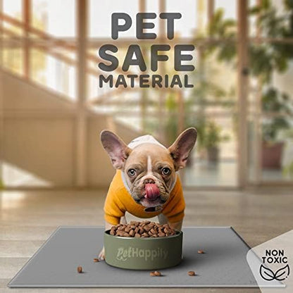 Dog Food Mat - 28x18 Raised Edges Dogs Mat for Food and Water Prevent Spill, Waterproof Cat Food Mats Protect Floors, Easy Clean Dog Bowl Mats for Food and Water, Silicone Pet Feeding Placemats - Image 3