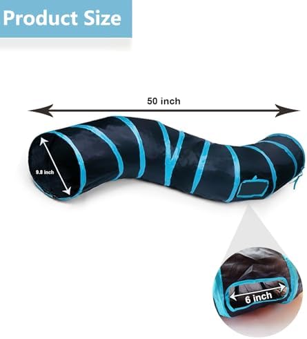 Cat Tunnel, Cat Tunnels for Indoor Cats, S-Shape Foldable Cats Cave - Image 3