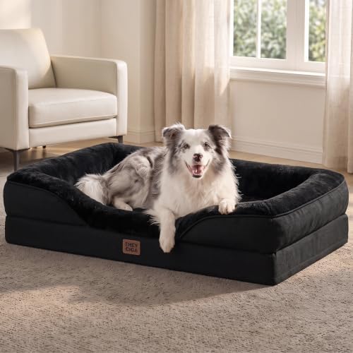 EHEYCIGA Orthopedic XL Dog Bed for Large Dog, Memory Foam Dog Couch, Black by EHEYCIGA