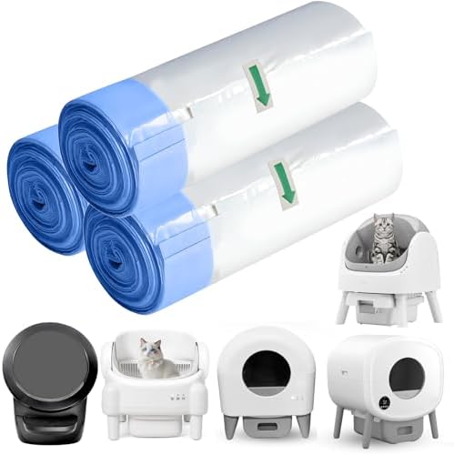 Self Cleaning Cat Litter Box Liners-45 Counts, Extra Thick Litter Bags for Automatic Cat Litter Box Robot with Drawstring Trash Bags Compatible with PetPivot by Unknown
