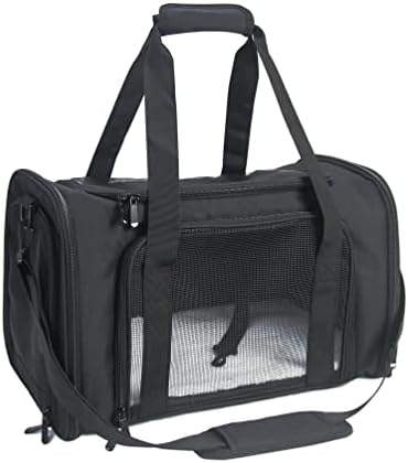 Soft Sided Carrier for Small Medium Cats Dogs,Removable Pad Collapsible Travel Pet Carrier Large Black by NextFri