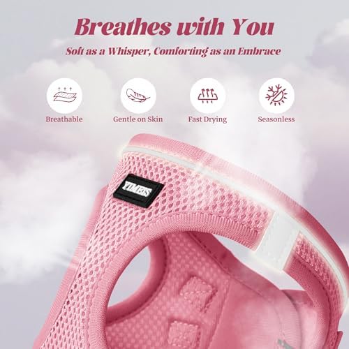 YIMEIS Dog Harness and Leash Set, No Pull Soft Mesh Pet Harness, Reflective Adjustable Puppy Vest for Small Medium Large Dogs, Cats (Pink, Small (Pack of 1) - Image 3