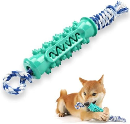 Dog Chew Toys for Medium Large Dogs, Toothbrush Toy with Rope, Blue by absob