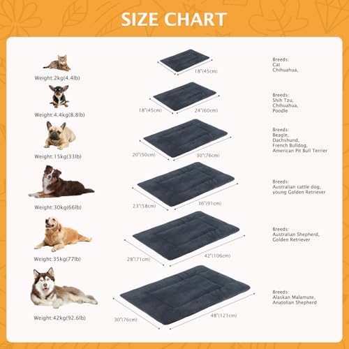 Reversible Dog Bed Mat with Plush and Corn Velvet,Soft Warm Pet Cushion, Dual Purpose Washable Sleeping Mattress Bed for Small Medium Large Dog and Cat XB004 (42"x28", Dark Grey) - Image 3